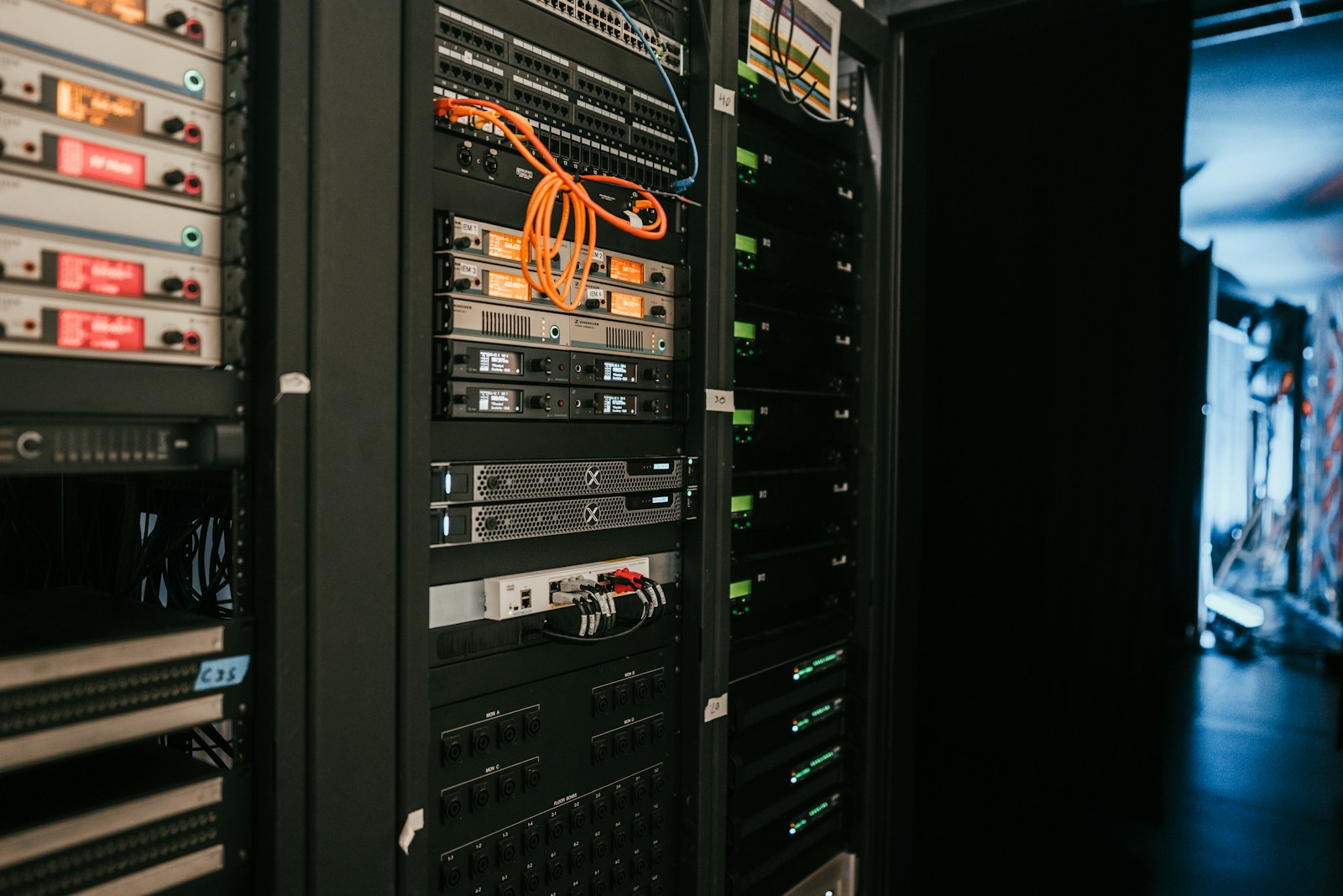 Server racks inside a technology data center
